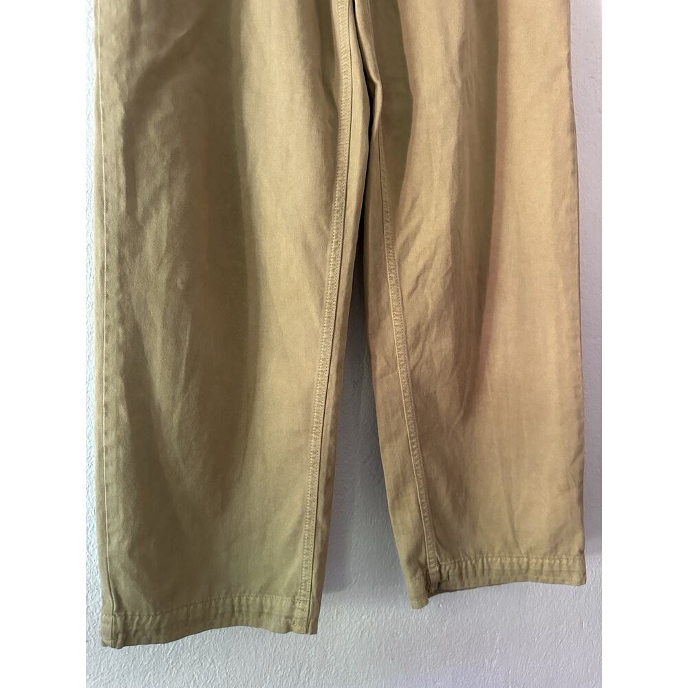 Free People Pants Women 4 Beige Khaki Chino Wide Leg High Rise Trousers Pleated - Picture 7 of 14
